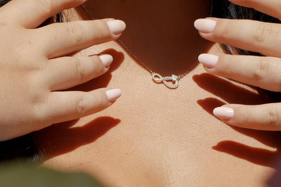 Necklace and engagement ring