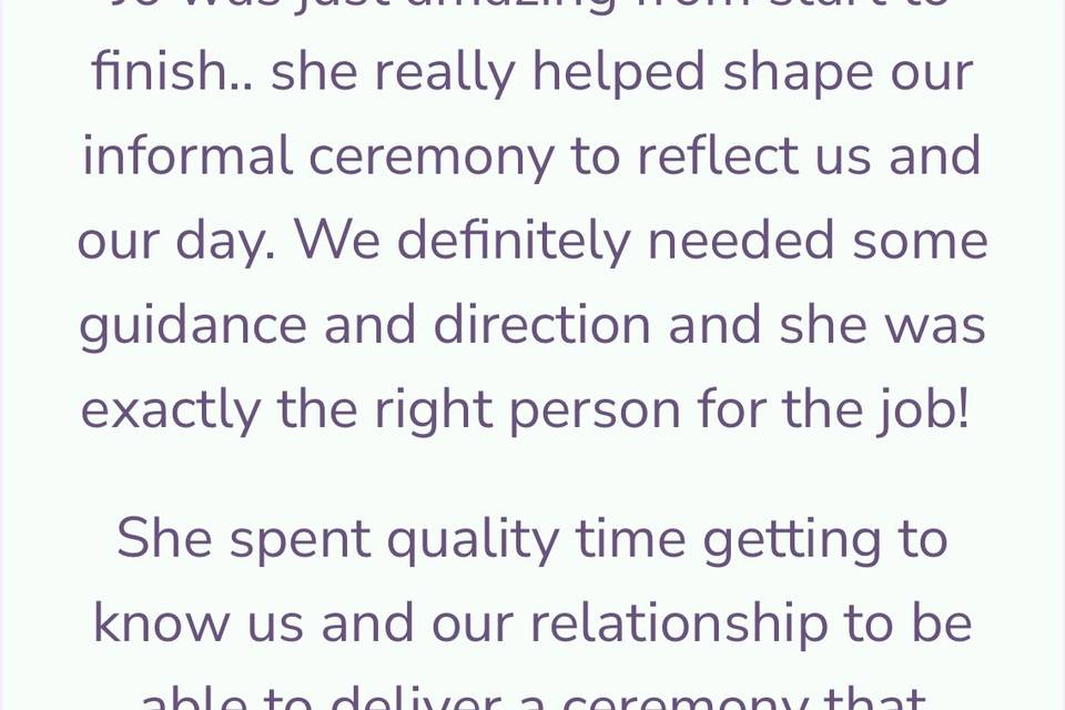 Bride testimonial ❤️