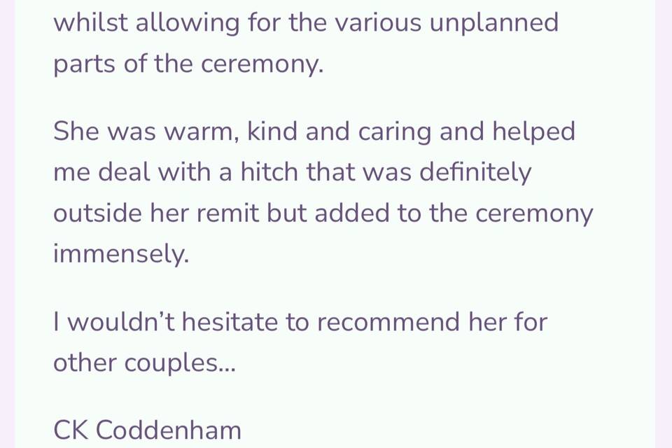 Wedding guest review