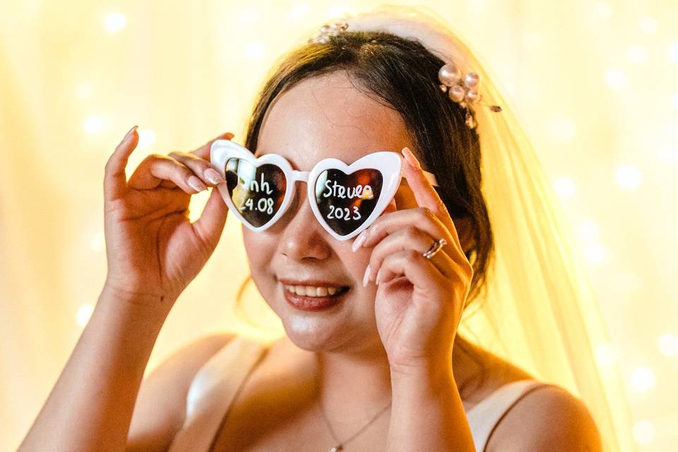 Bride in sunglasses