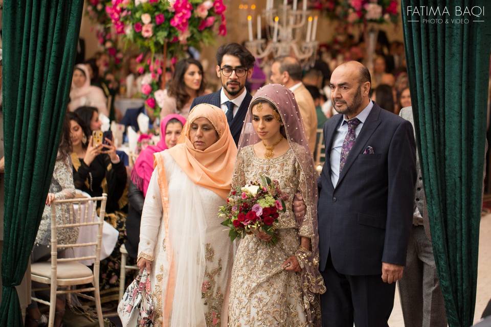 Bride walking the aisle