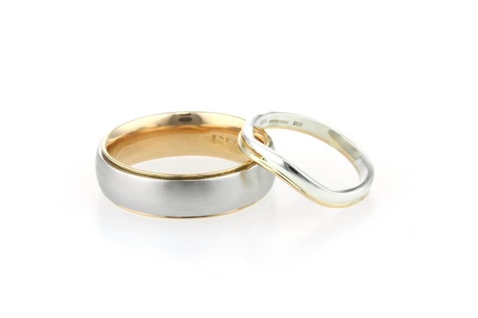 Yellow & White Wedding Rings