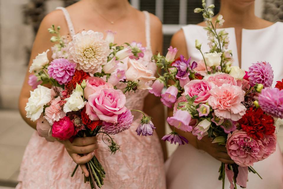 Pink and Red Bouquets