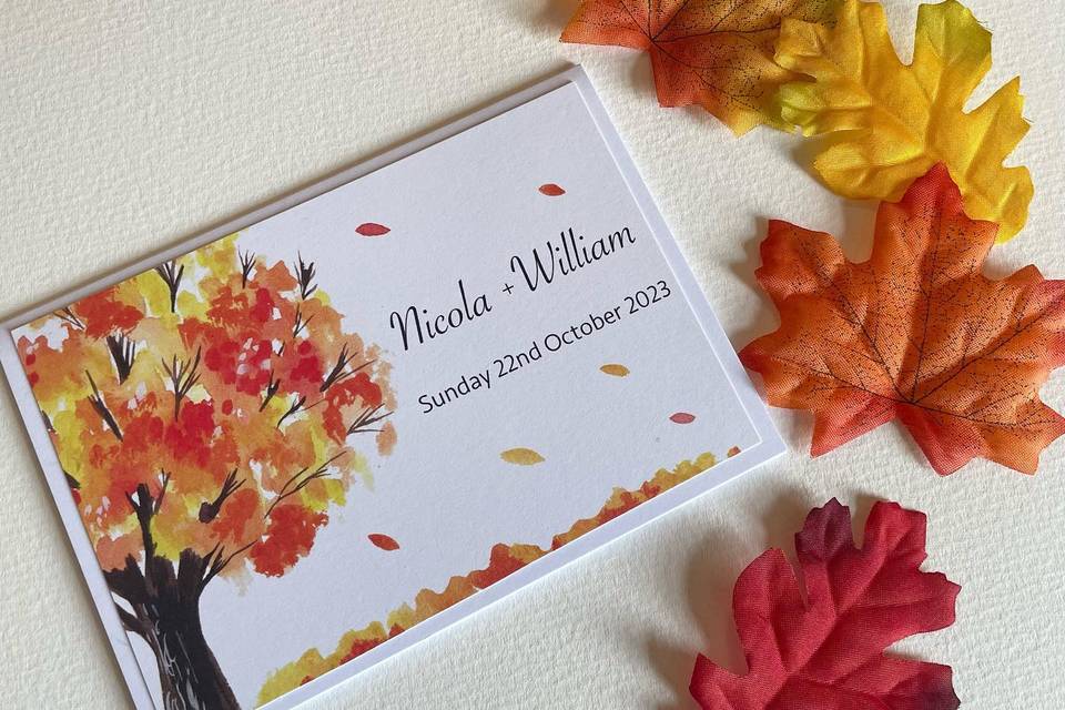 Autumn tree invitations