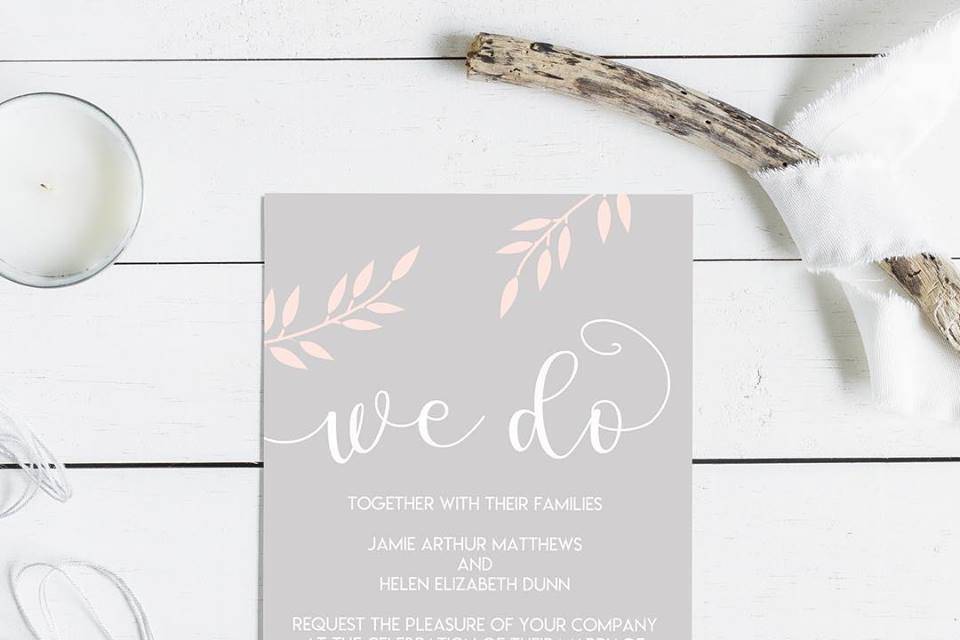 Grey Blush Invitation