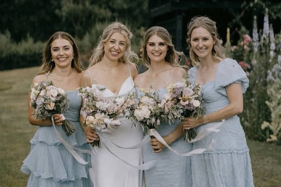 Bride and bridal party makeup