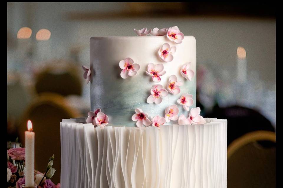 Cherry blossom wedding cake