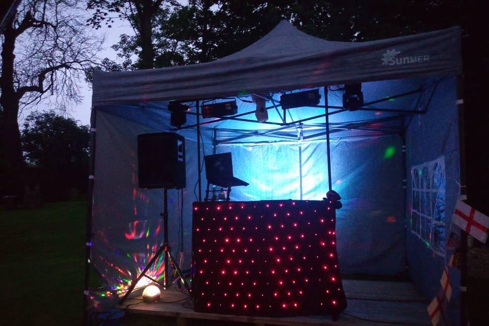 Setup for garden party