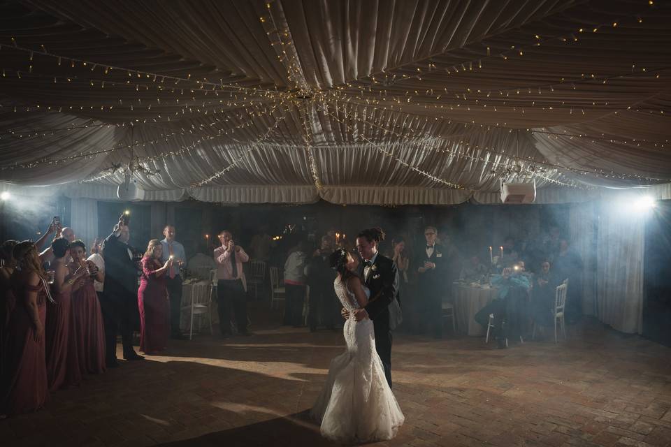 First dance marquee wedding