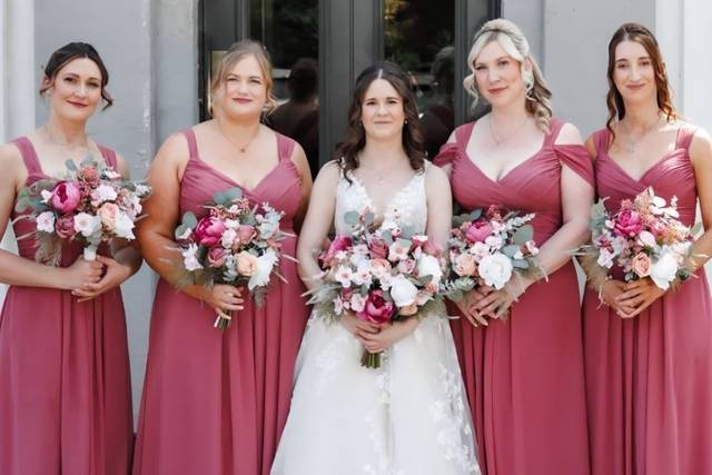 Bride and bridesmaids