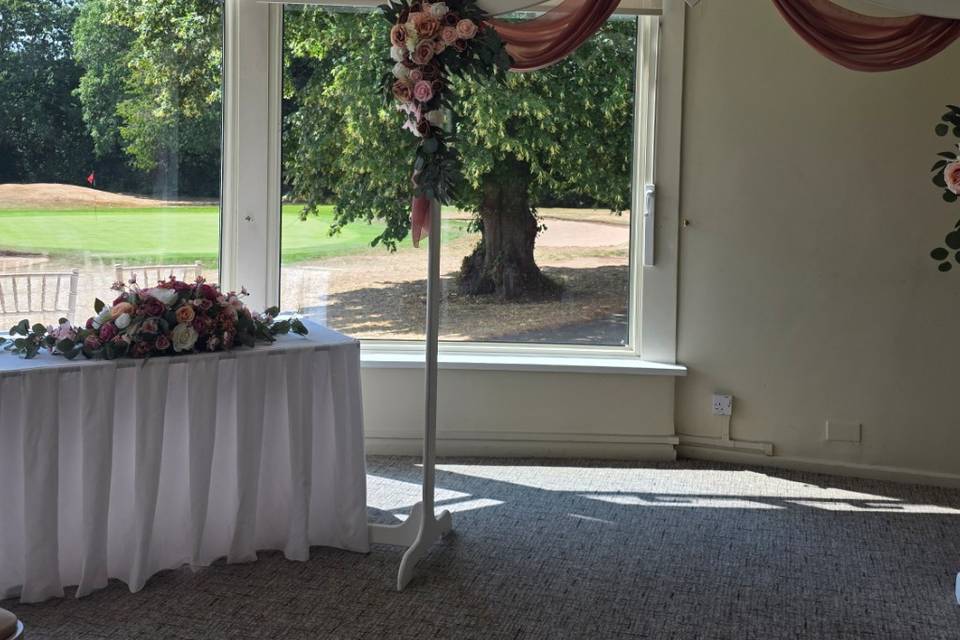 Archway and registrar table