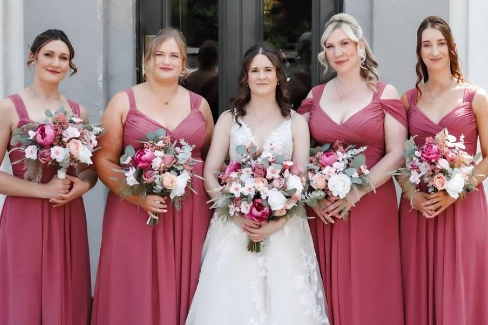 Bride and bridesmaids
