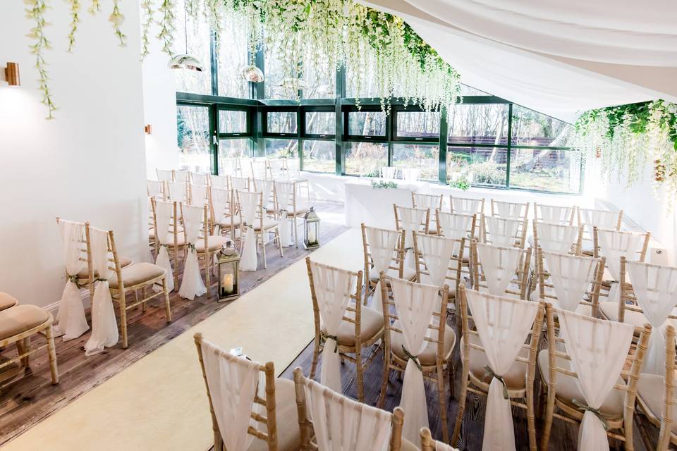 Conservatory wedding ceremony