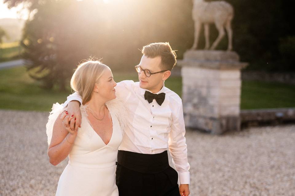 Bride & groom at Pynes House