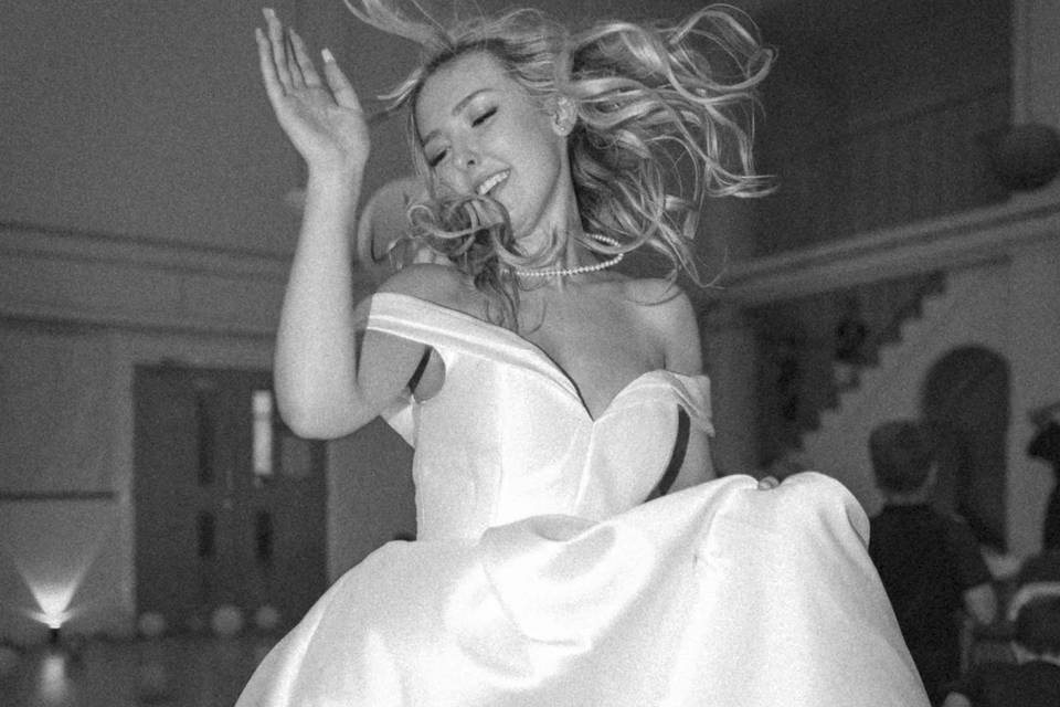 Black and White bride dancing