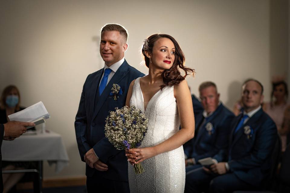 The bride and groom