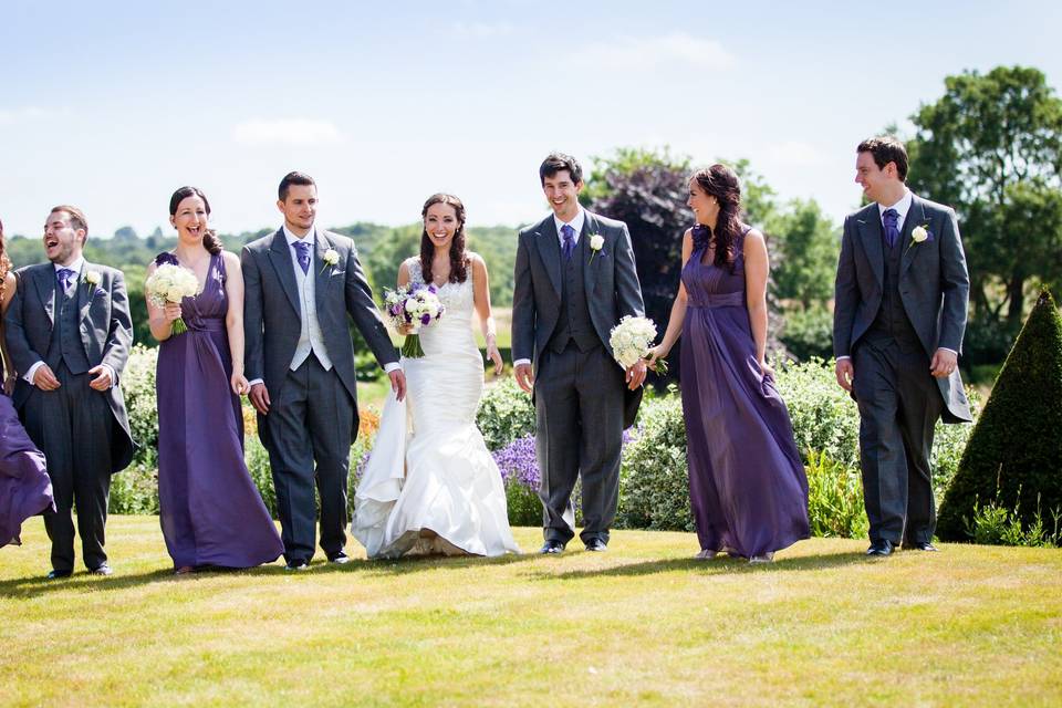 Wedding party outside