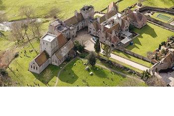 Aerial view of Lympne Castle