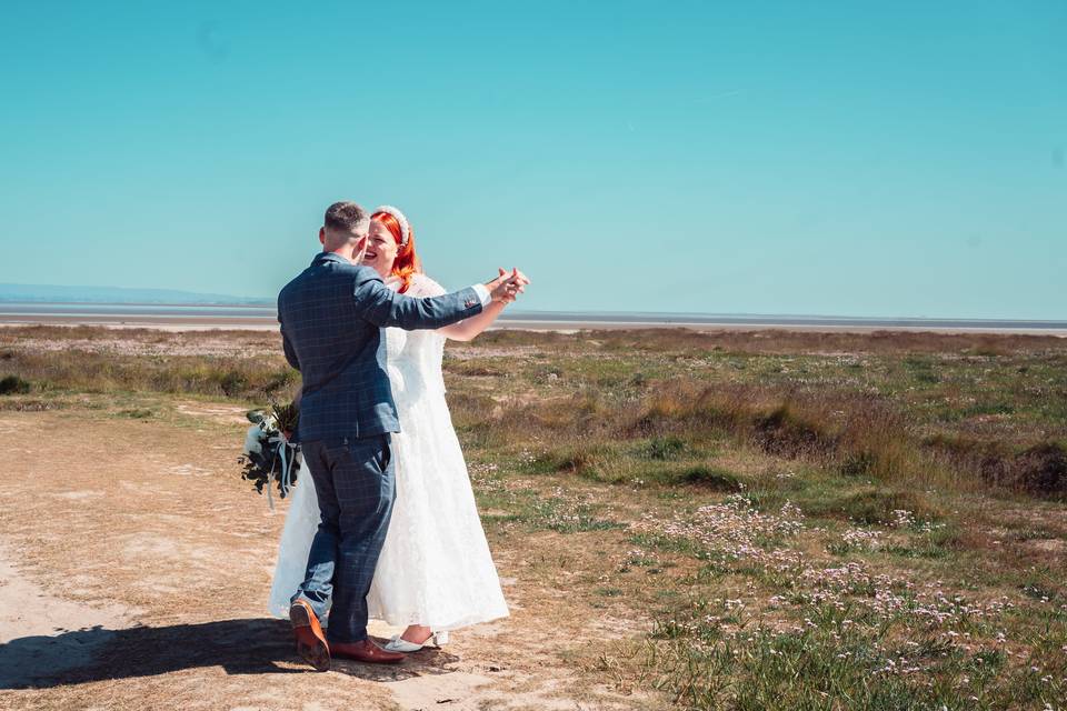 Dancing on the beach