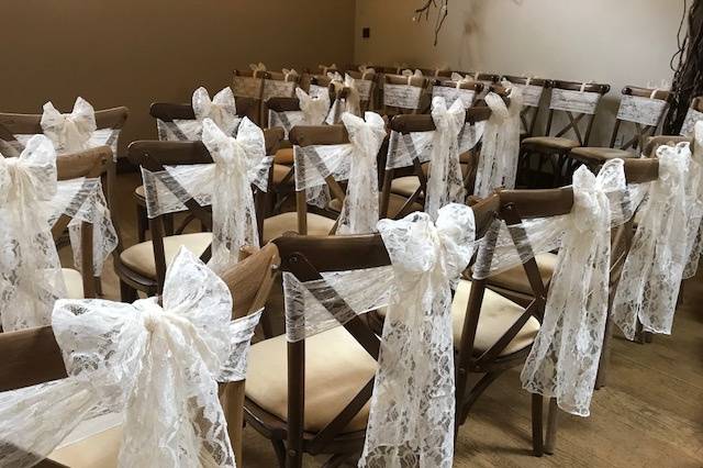 Ivory lace sashes