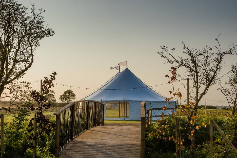 Moat bridge and marquee