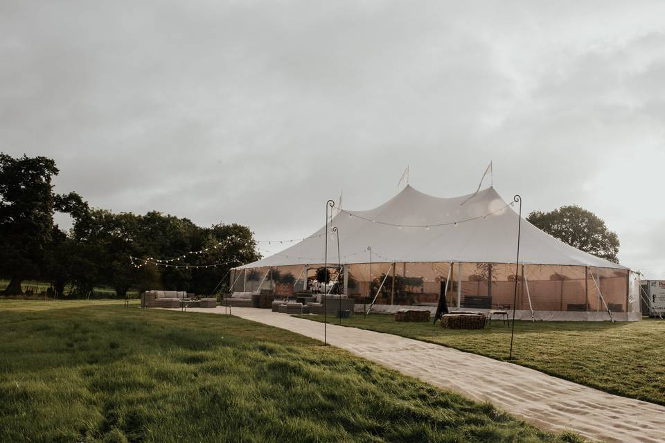 Festoon walkway to Sperry Tent