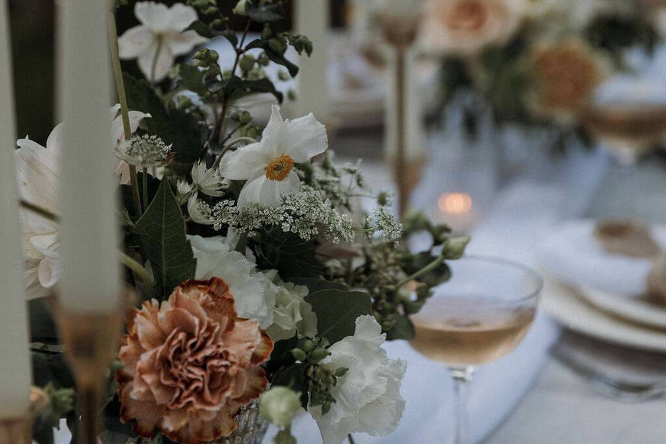 Wedding breakfast table