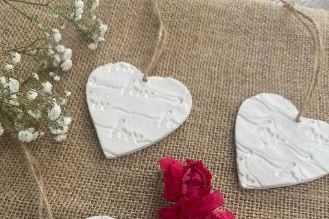 White Love Heart Decorations