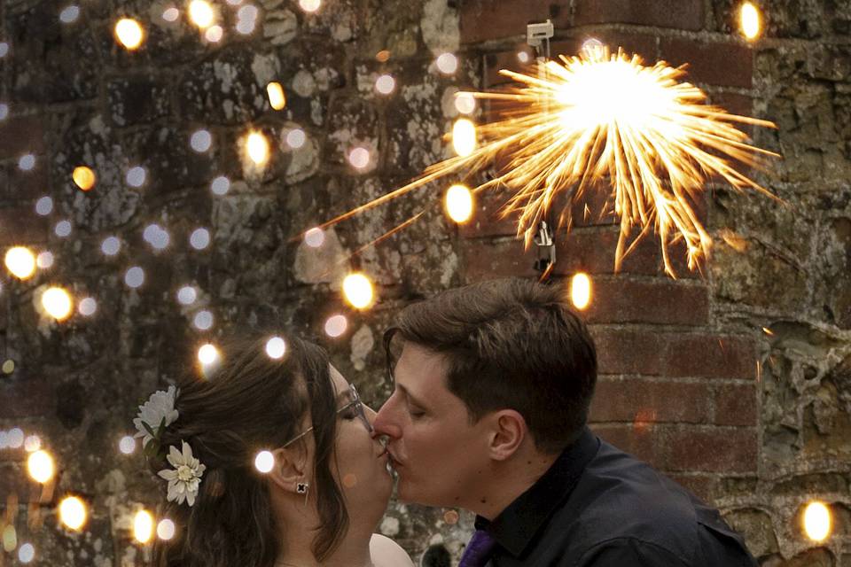 Kiss behind the sparkles