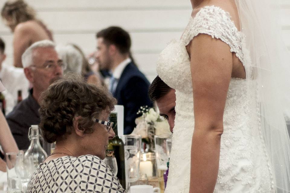 Bride and flower girl