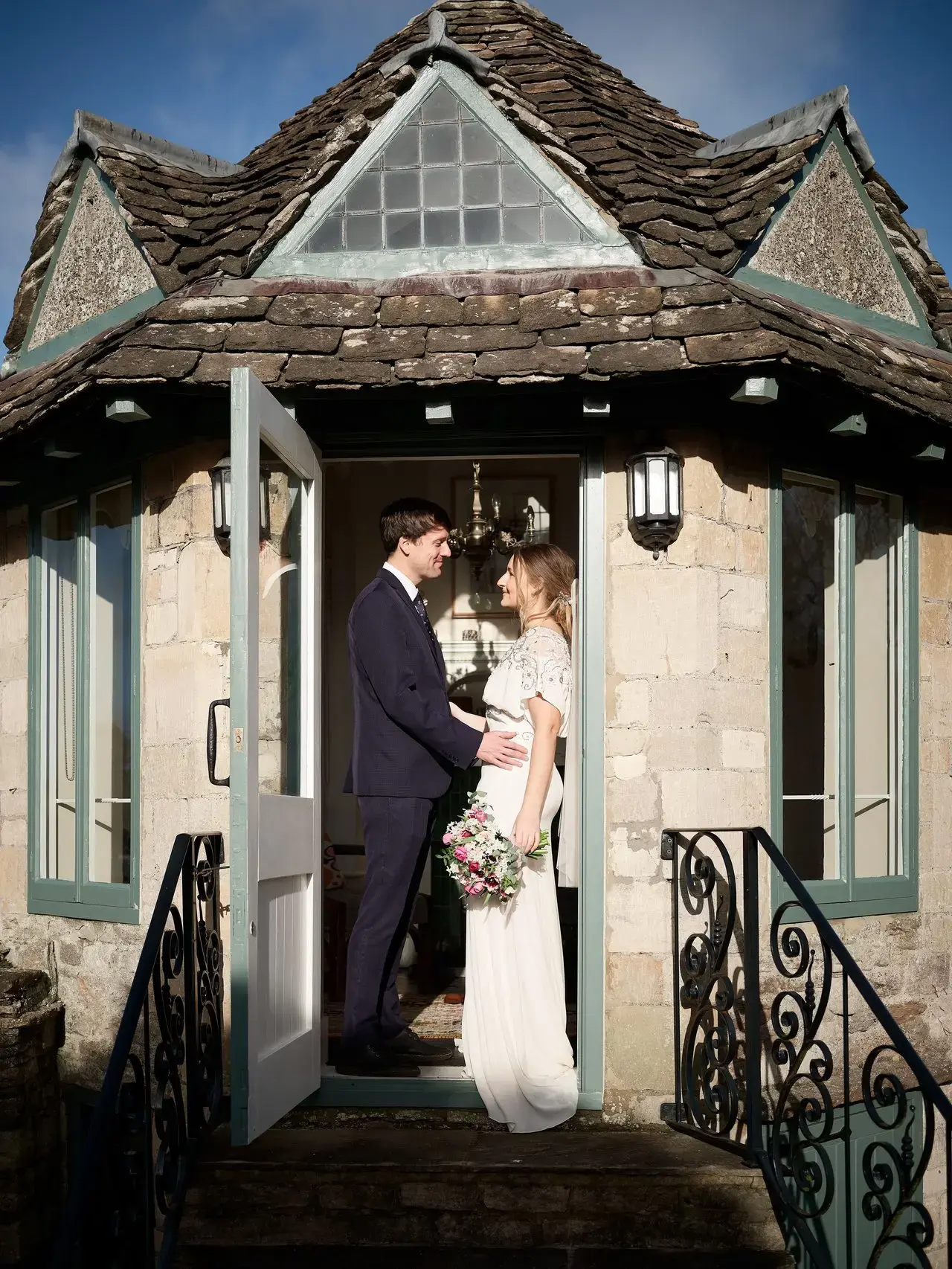 Couple picture at The Old Bell Hotel Cotswolds Wedding Venue