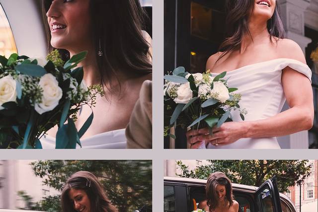 Collage of Bride arrival