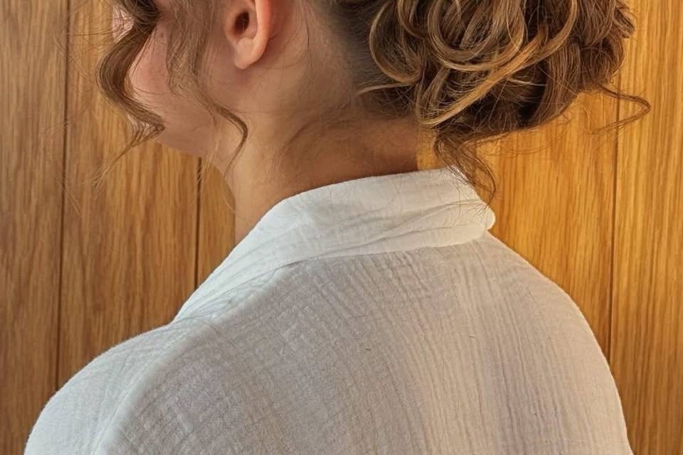 Plait and textured updo
