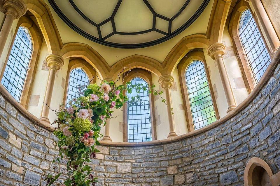 Inside chancel with floral dec