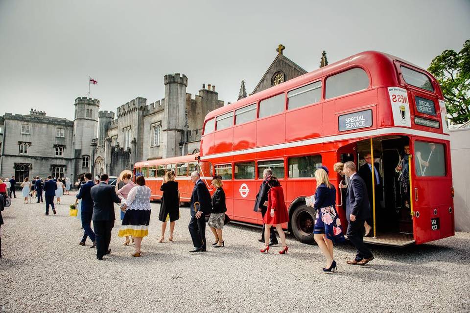 Guests arriving by bus!