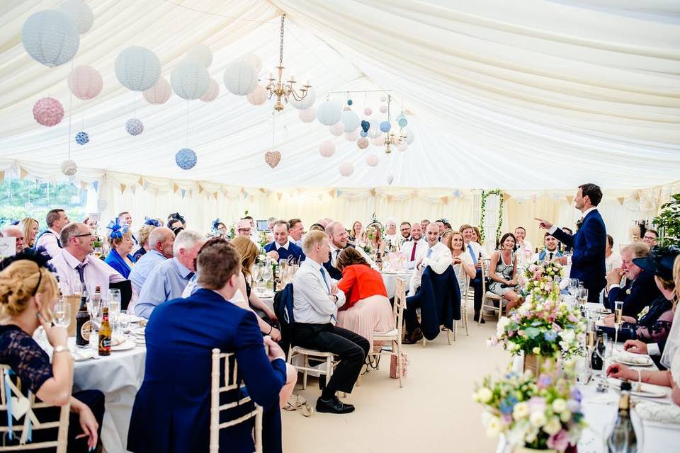 Marquee wedding breakfast