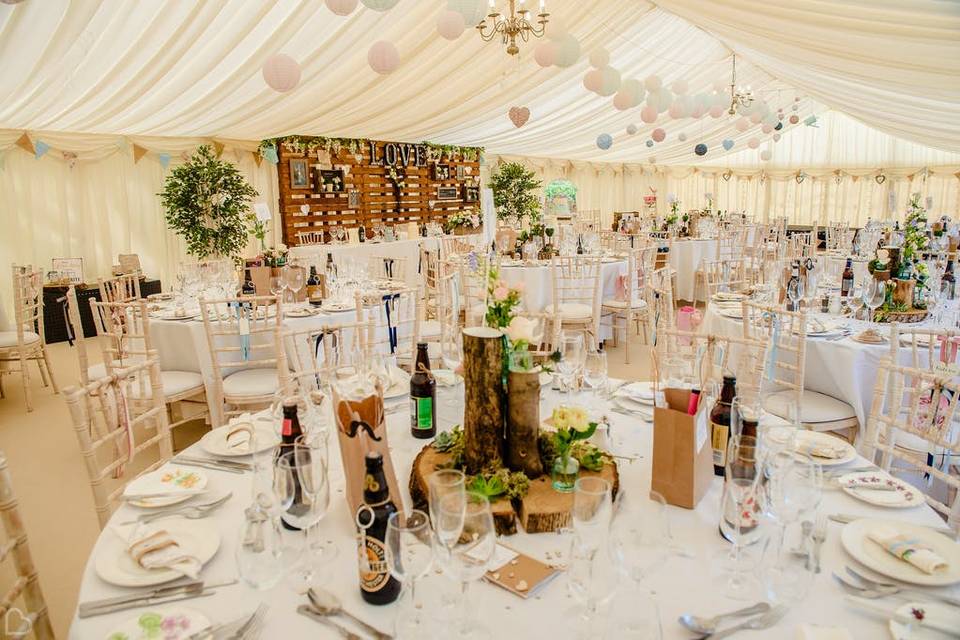 Marquee wedding breakfast