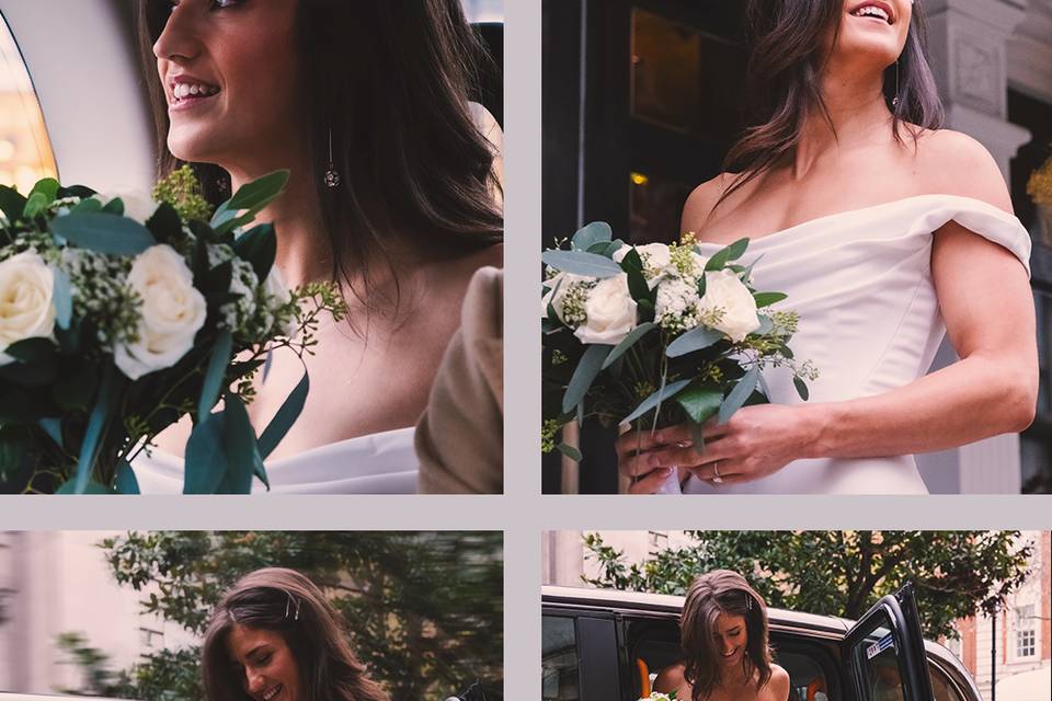 Collage of Bride arrival