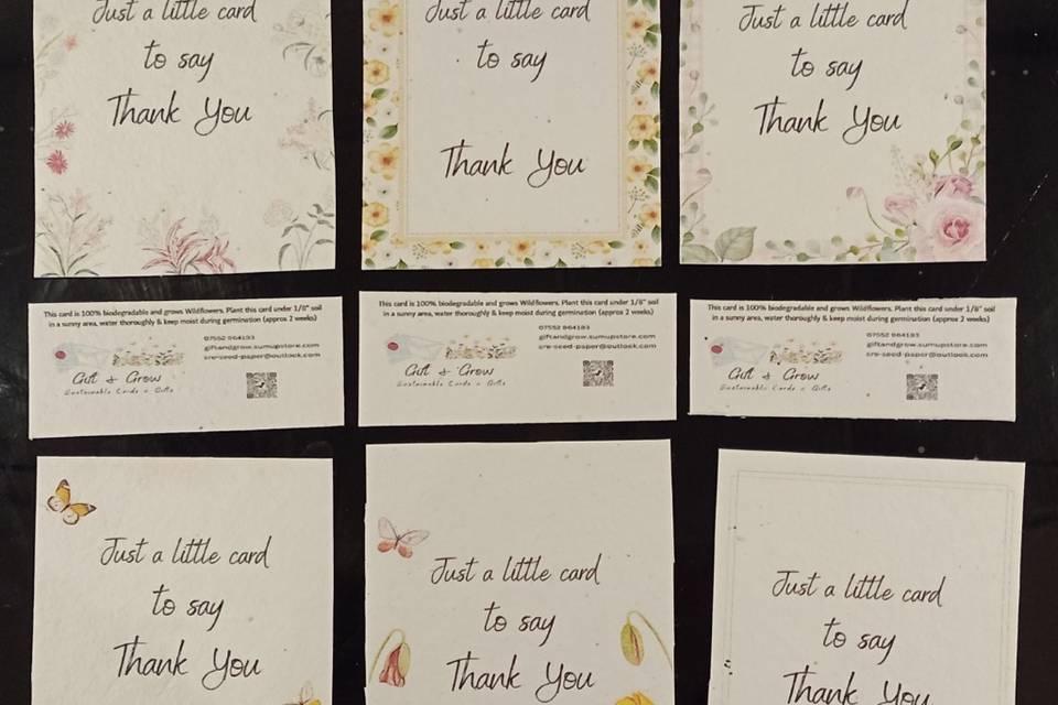 Thank you note cards