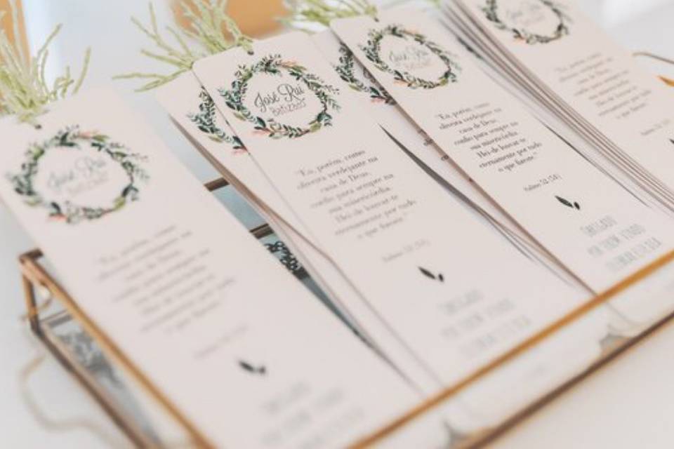 Seed paper bookmark favours