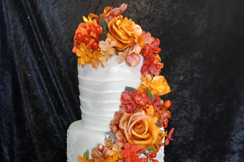 3 Tier Orange Flowers (1)