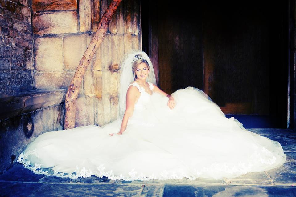 Tulle princess wedding dress