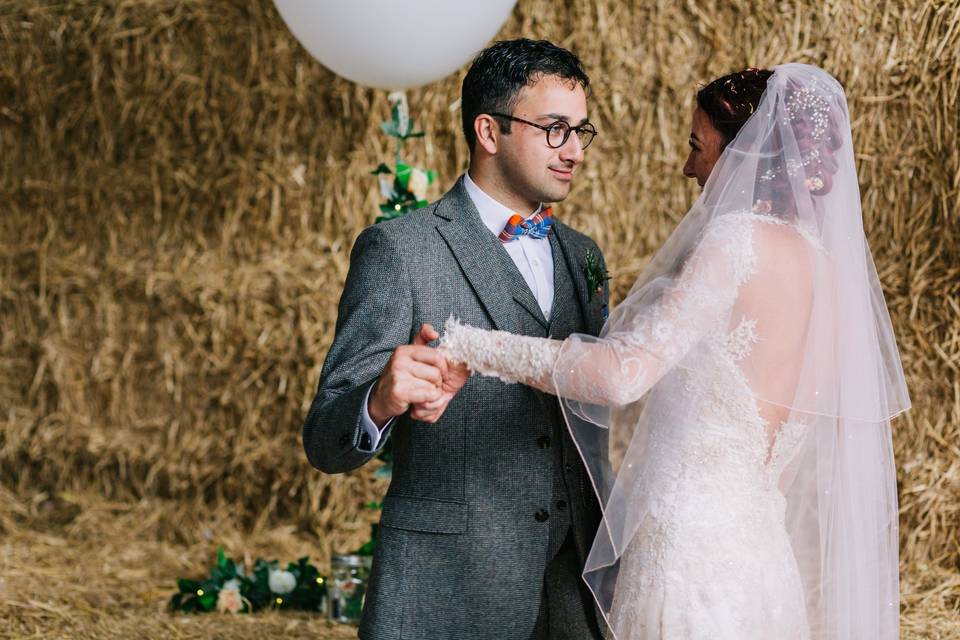 Blush pink wedding dress