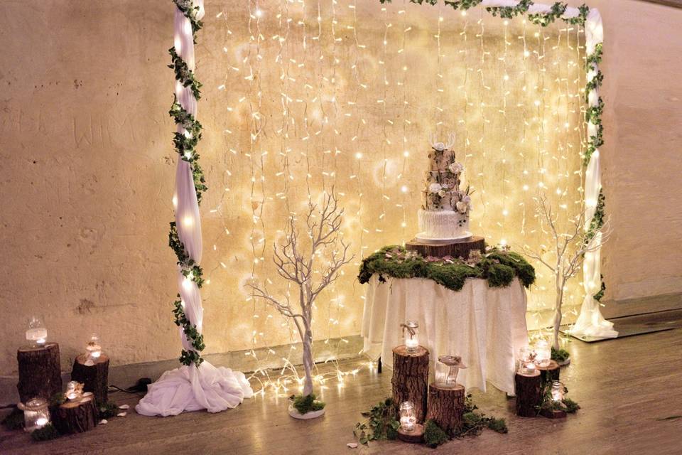Winter wedding backdrop