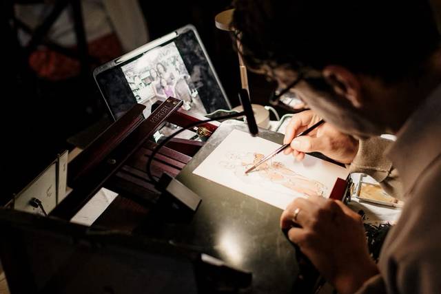 Illustrator at work