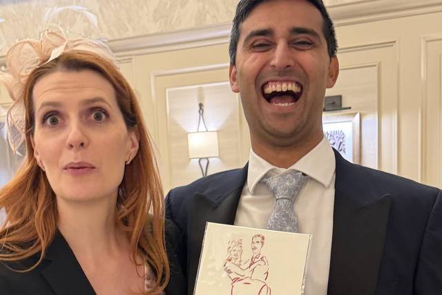 Couple happy with drawing