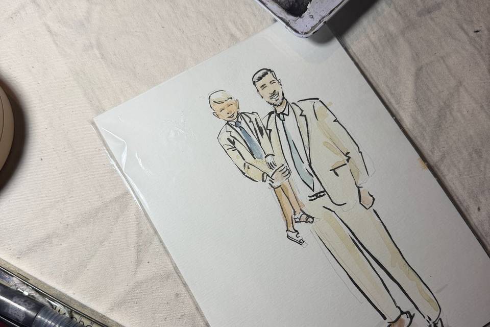 Portrait of dad and son