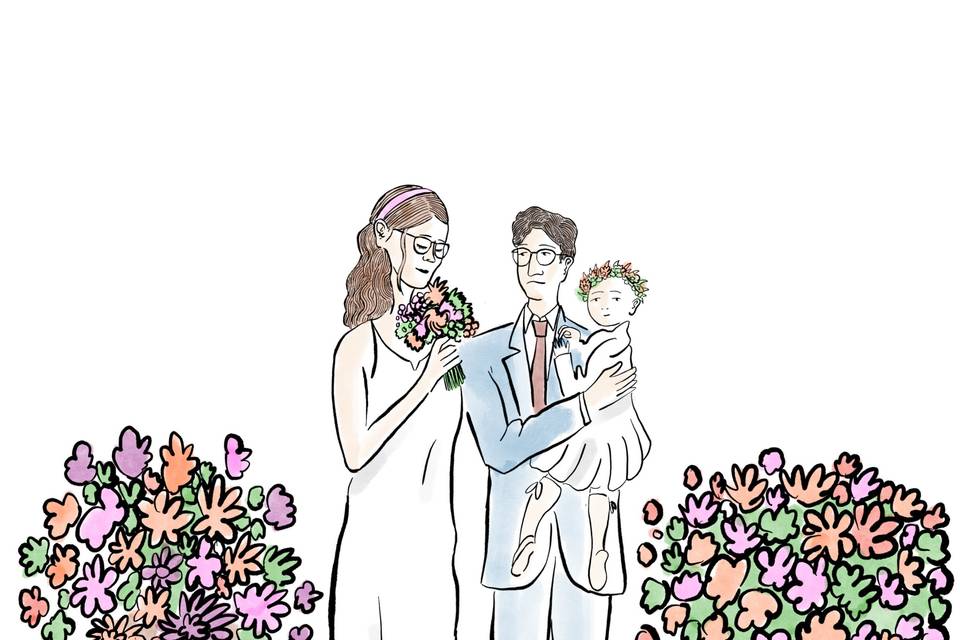 Couple Wedding Illustration