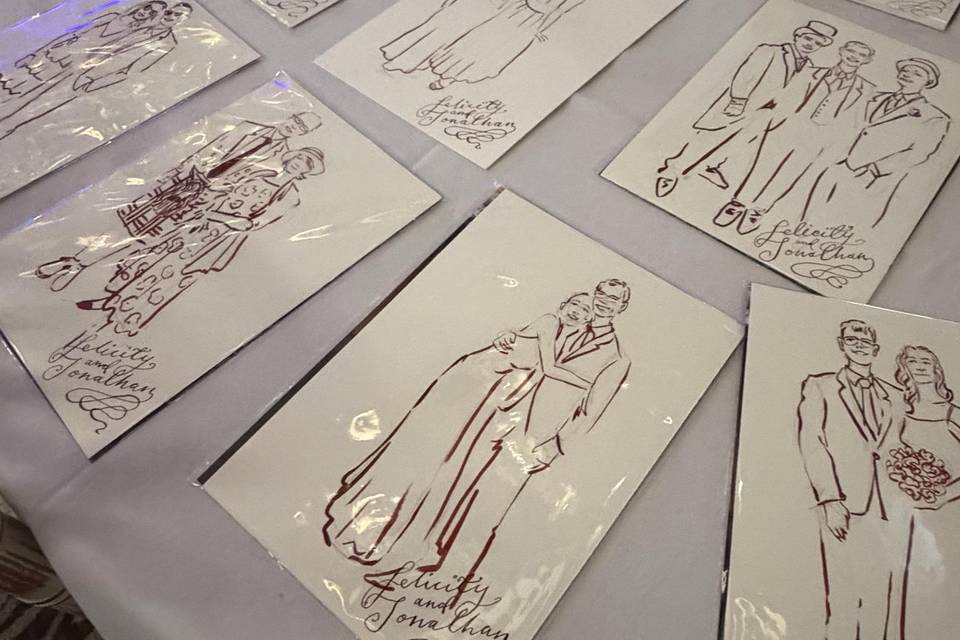 Drawing in mono on table