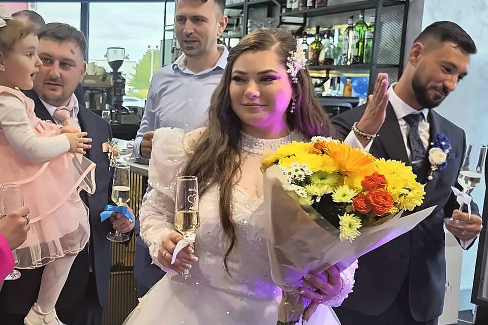 Bride with bouquet